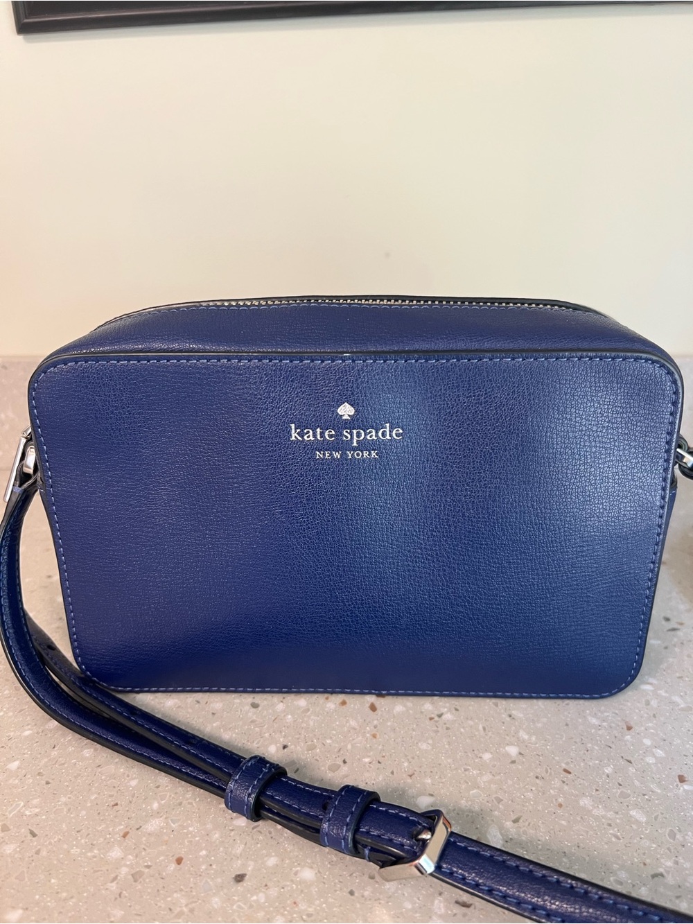 kate spade Blue Saffiano Crossbody Bag Good Used Condition